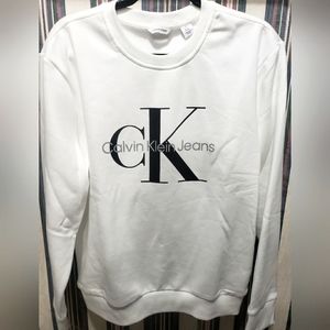 Calvin Klein Monogram Logo Sweater Brilliant White